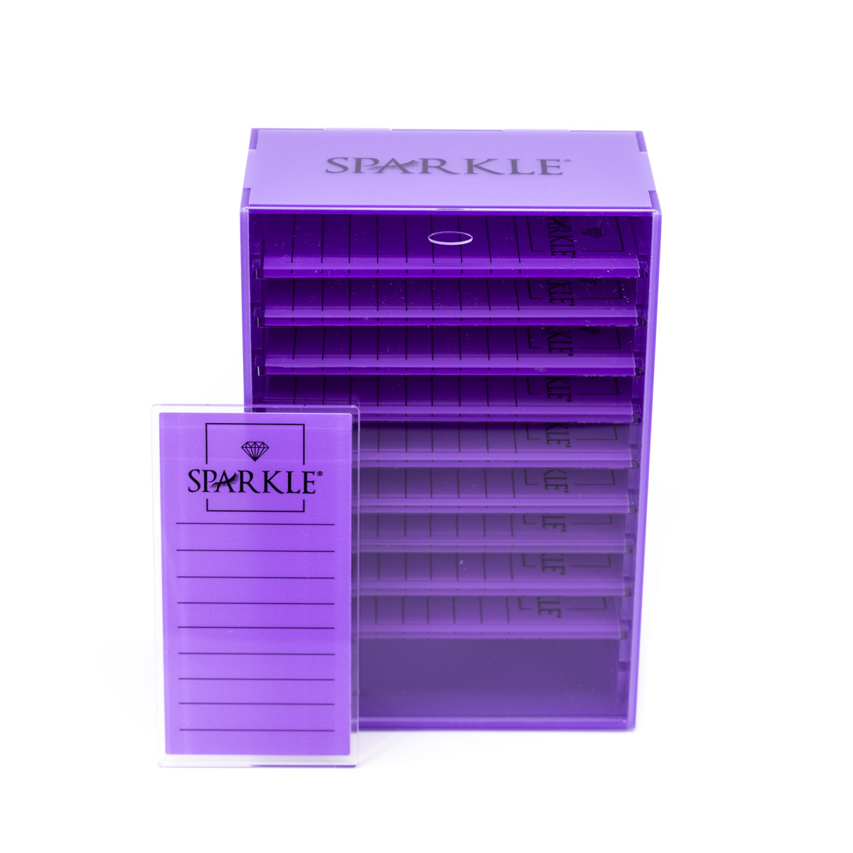 Fioletowy Lashbox Sparkle + 10 holderów Fioletowy Lashbox Sparkle + 10 holderów