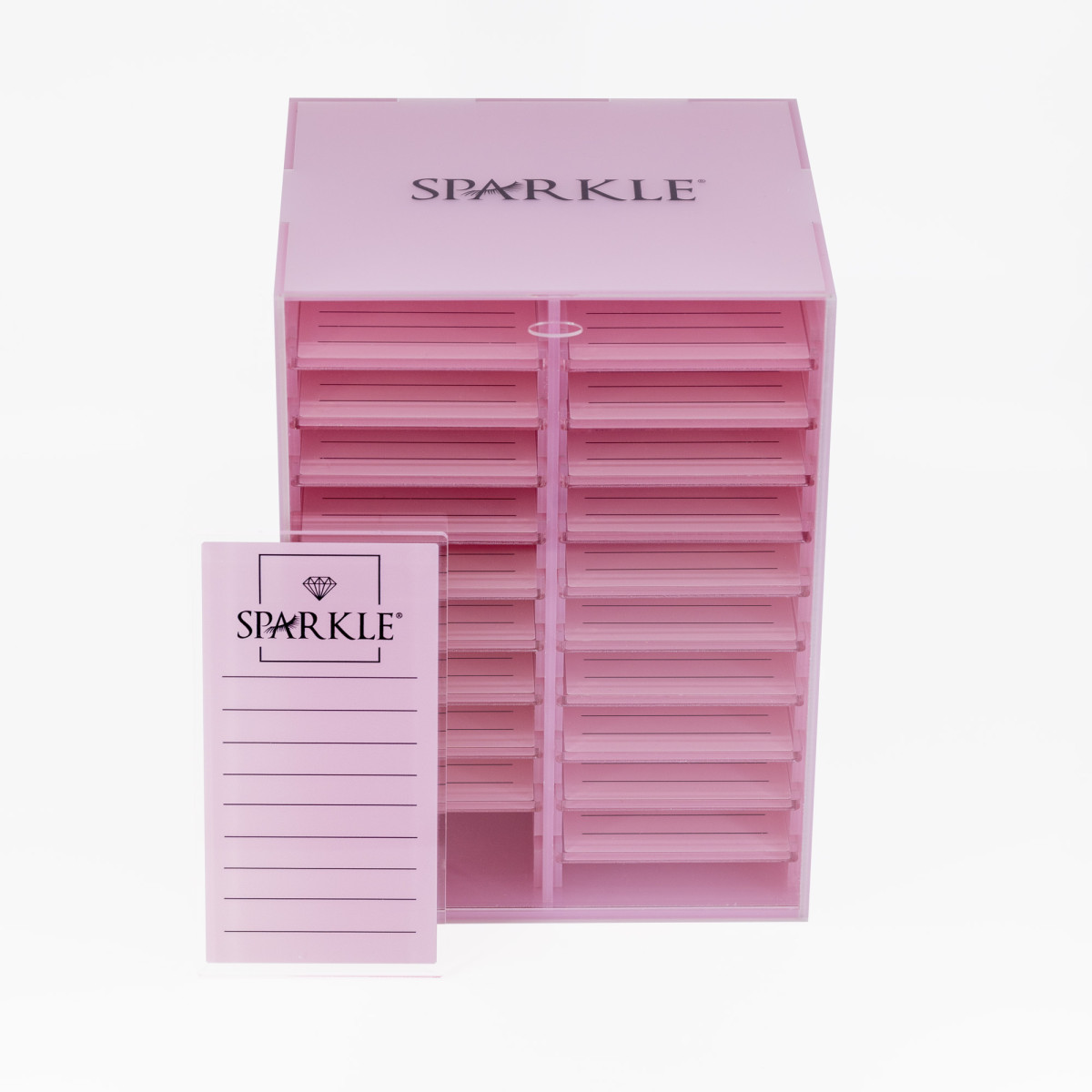 Różowy Lashbox Sparkle + 20 holderów Różowy Lashbox Sparkle + 20 holderów