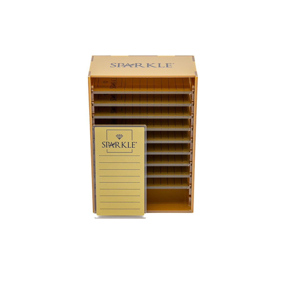 Outlet: Złoty Lashbox Sparkle + 10 holderów